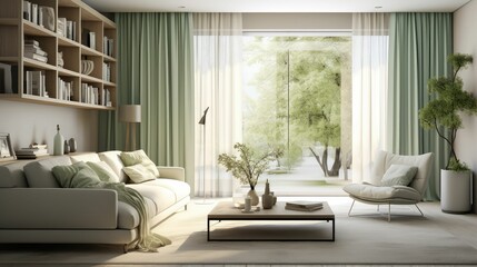 Fototapeta premium home curtains green