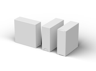 Render of a square sliding drawer box on a transparent background