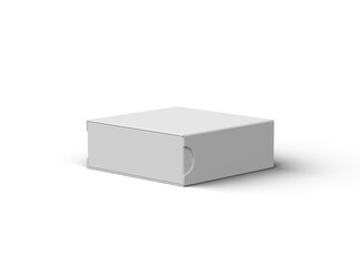 Render of a square sliding drawer box on a transparent background