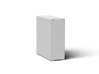 Render of a square sliding drawer box on a transparent background