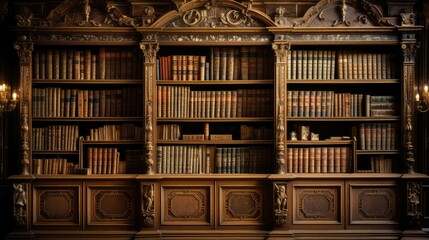 historic library book shelf