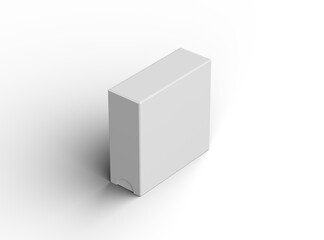 Render of a square sliding drawer box on a transparent background