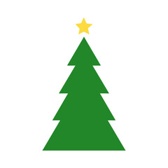 christmas tree illustration green christmas tree vector illustration christmas icon tree golden star on top