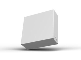Render of a square sliding drawer box on a transparent background