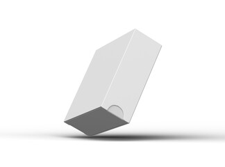 Render of a square sliding drawer box on a transparent background