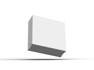 Render of a square sliding drawer box on a transparent background