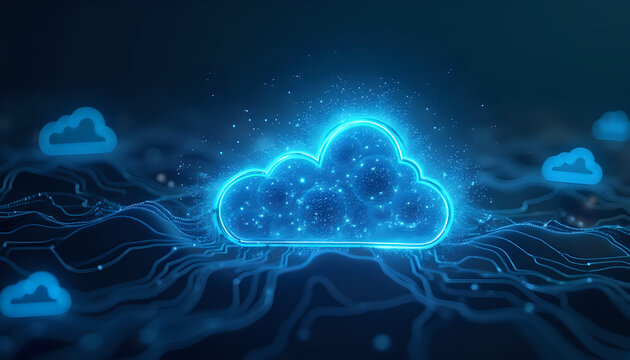 a Cloud computing in the shape of a brain