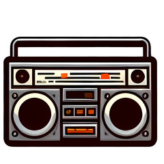 Obraz premium Hip hop Boombox, Vector Illustration for T-Shirt