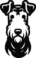 Black and White Illustration of an Airedale Terrier