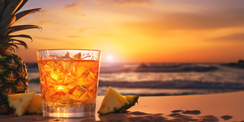refreshing summer cocktail for the beach Generative AI