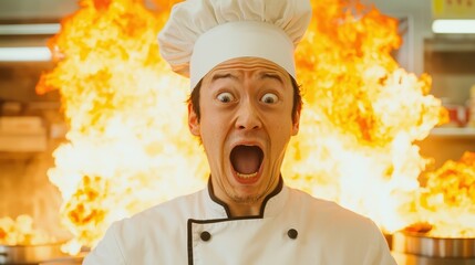 Culinary chaos chef's intense kitchen explosion in dramatic restaurant action