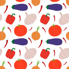 Seamless pattern with vegetable. Vector illustration.