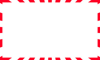 Fototapeta premium Merry Christmas card. Christmas rectangle border frame. Christmas striped red and white background. Christmas concept for decorative 