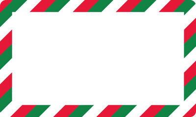 Merry Christmas card. Christmas rectangle border frame. Christmas striped red and white background. Christmas concept for decorative 