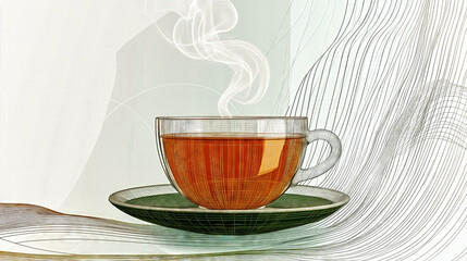 Steaming cup of tea creating a warm and inviting atmosphere for ramadan