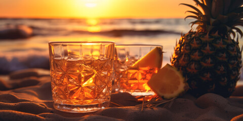 refreshing summer cocktail for the beach Generative AI