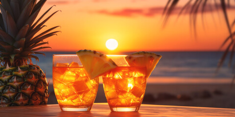 refreshing summer cocktail for the beach Generative AI