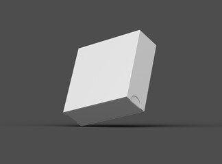 Rendered image of a square sliding drawer box on a dark background
