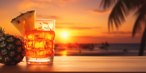 refreshing summer cocktail for the beach Generative AI