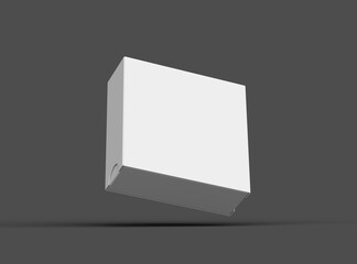 Rendered image of a square sliding drawer box on a dark background