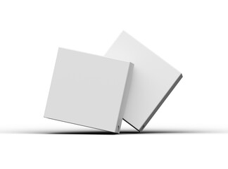 Rendered image of a square sliding drawer box on a light background