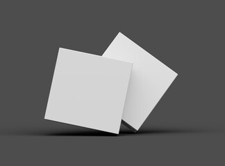 Rendered image of a square sliding drawer box on a dark background