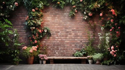 plants brike wall
