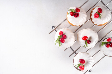 Portioned Christmas dessert, mini Christmas bundt cake