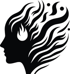 Apathy Extinguished Flames Black and White Illustration