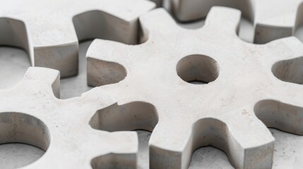 Material science studies compounds. Gears in a mechanical arrangement