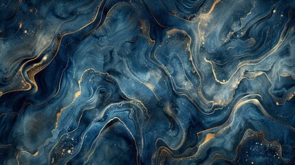 Obraz premium A textured blue marble ink pattern with bold swirls and a dreamy, artistic flow, ideal for background use