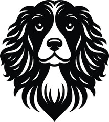 Black and White Illustration of an American Water Spaniel