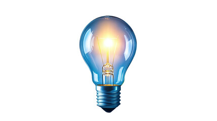 Bright light bulb glowing with vibrant energy. transparent background