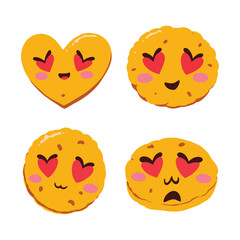 Cookie with heart shaped eyes  vector design