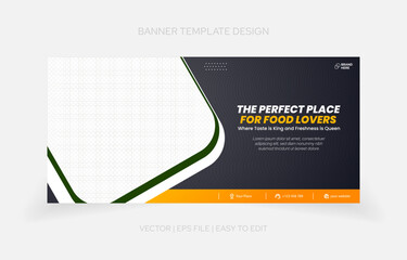 Template design restaurant banner promotion easy to edit with text effect in style panel