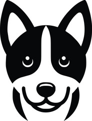 Black and White Illustration of a Basenji Dog