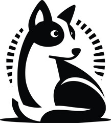 Black and White Illustration of a Basenji Dog