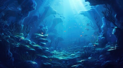 Fototapeta premium underwater blue digital