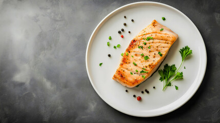 Grilled tuna steak and garnish, fresh seafood dish with rosemary seasoning, healthy gourmet meal for dinner and protein rich nutrition