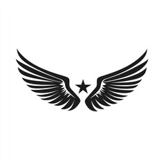 Obraz premium Black wings with star emblem.