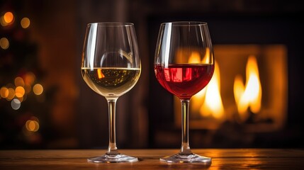 color white and red wine glass