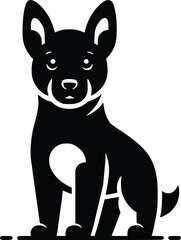 Black and White Illustration of a Belgian Malinois