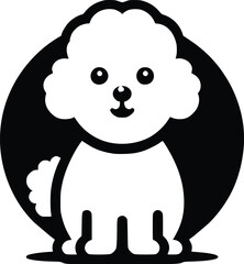 Bichon Frise Black and White Illustration