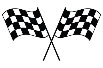 Fototapeta premium Checkered flag icon, vector sing. Racing flag icon vector sing. Racing finish symbol. vector illustration.