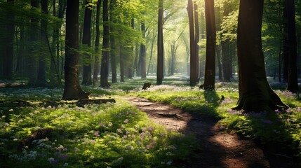 Fototapeta premium lush spring woods