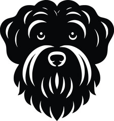 Black and White Illustration of a Black Russian Terrier