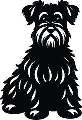Black Russian Terrier Black and White Illustration