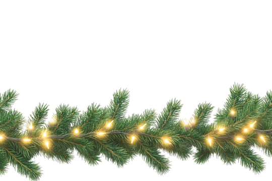 a garland of lights on a white background
