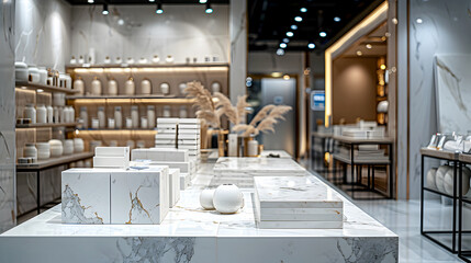 Modern Elegant Display of Decorative Vases and Stylish Storage Boxes