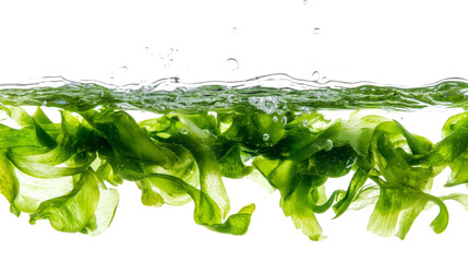 Leaves submerged in water transparent background